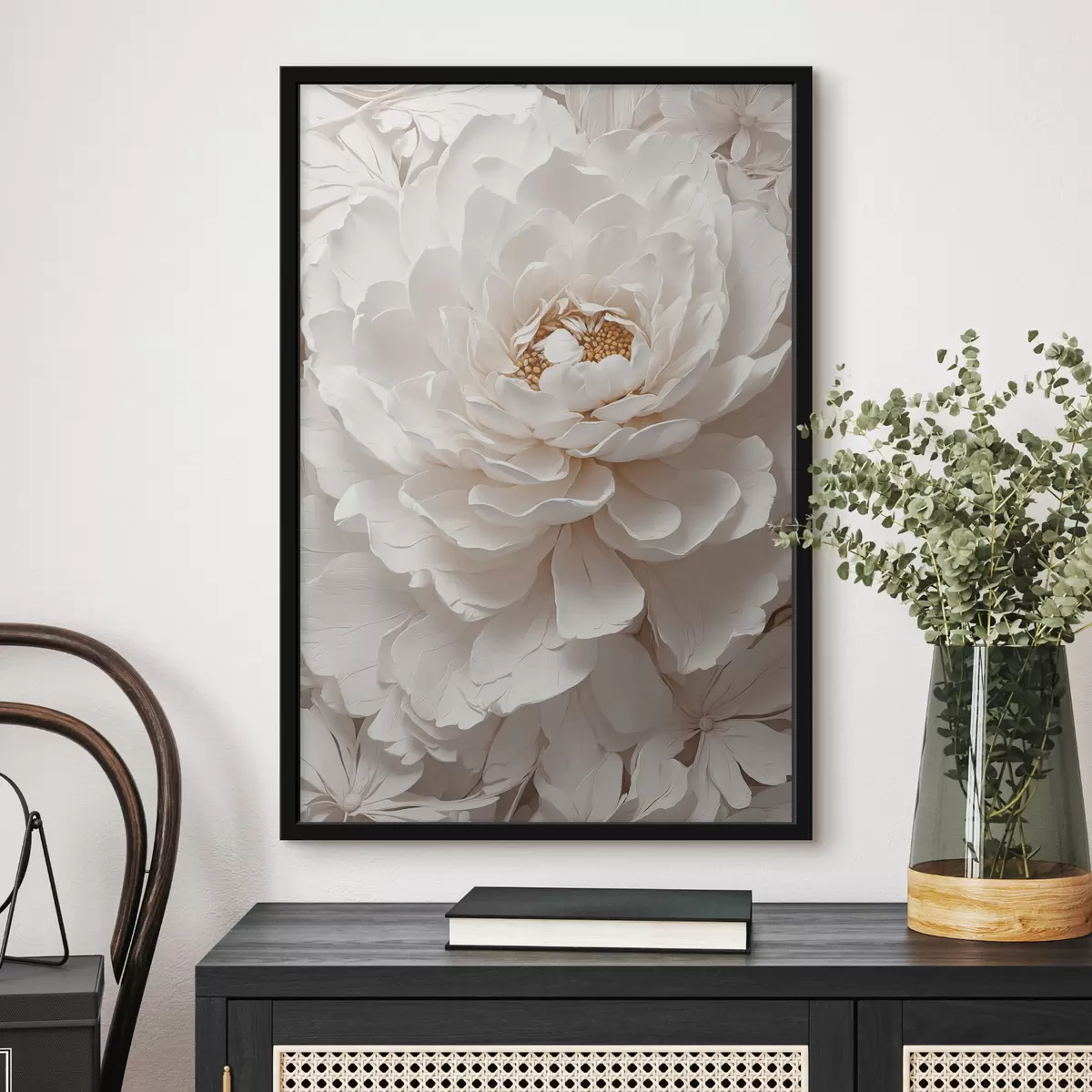 Plakatas Baltos gėlės iš arti f40348