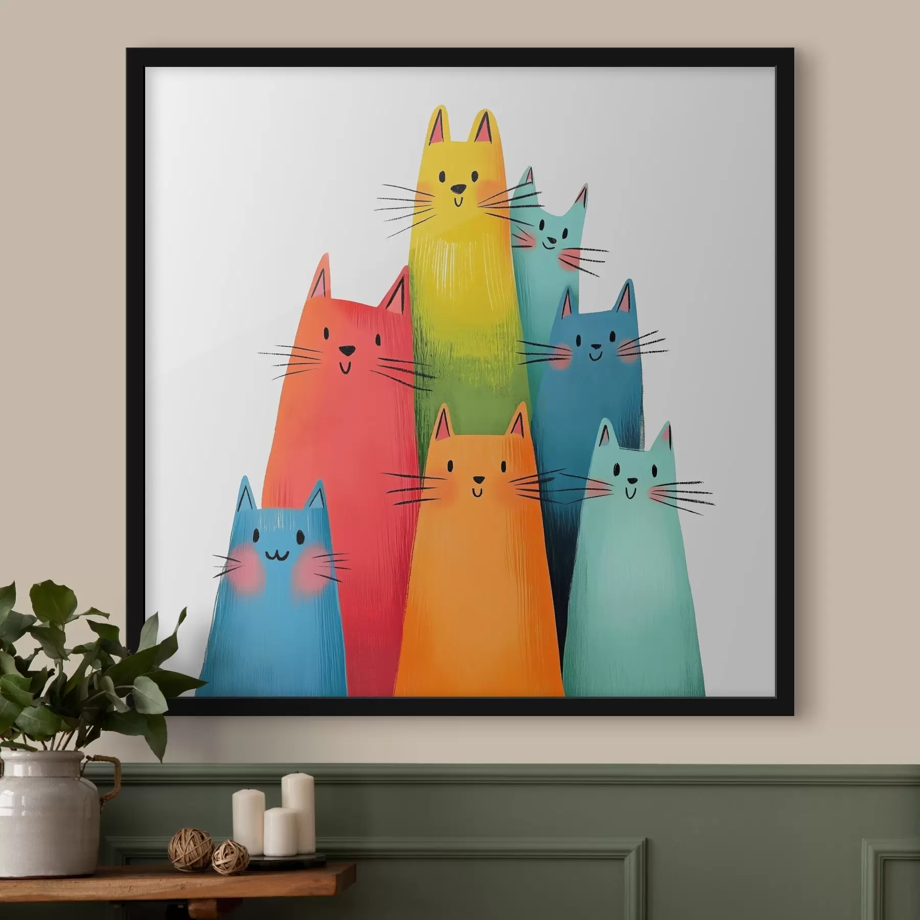 Paveikslėlis Abstrakčios įvairiaspalvės katės f40041