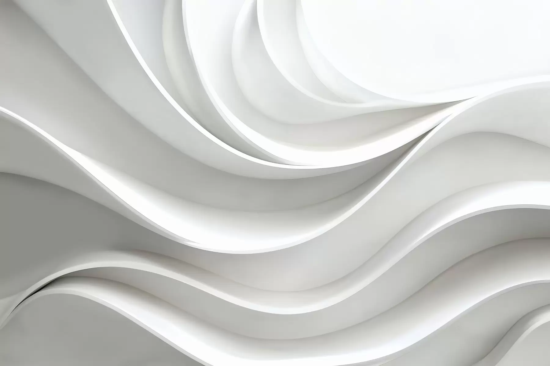 Fototapetai Balta 3D tūrinė abstrakti bangos forma w01471