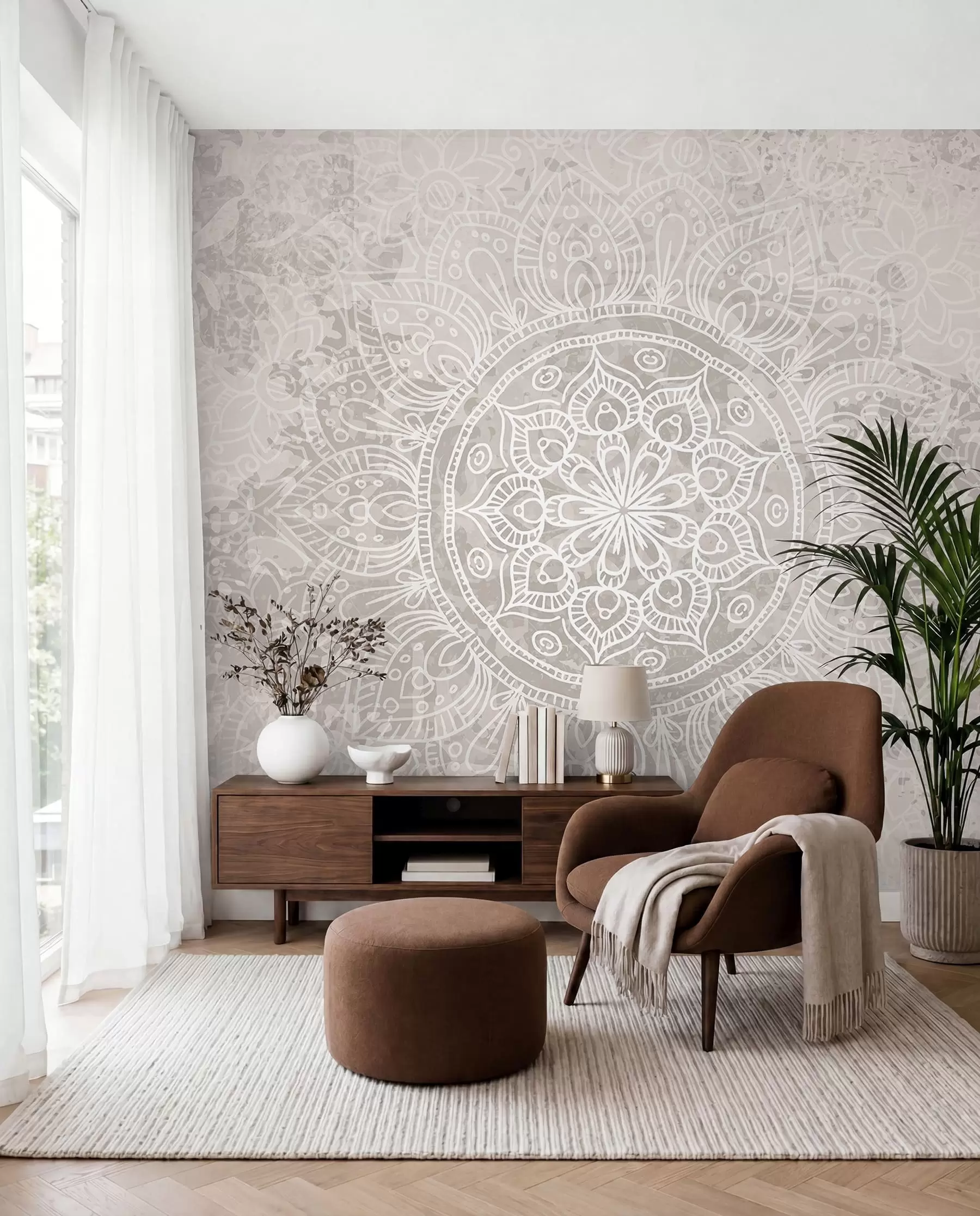 Fototapetai Plonų linijų mandala w08246