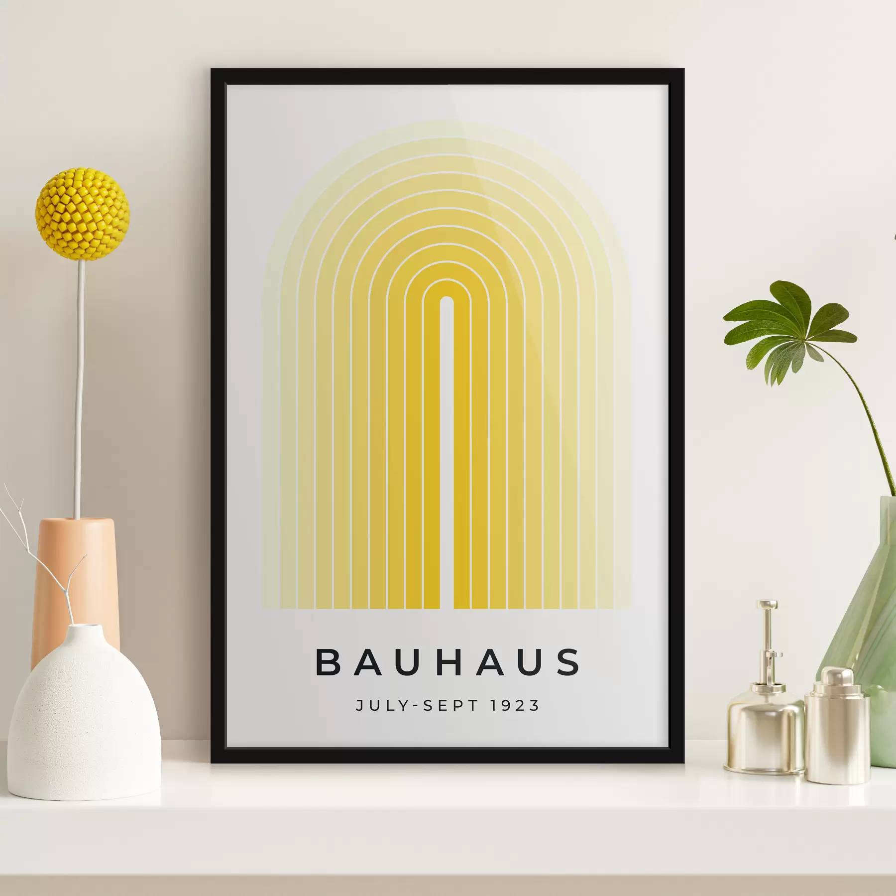 Paveikslėlis Bauhaus abstrakcija geltonos spalvos f40536