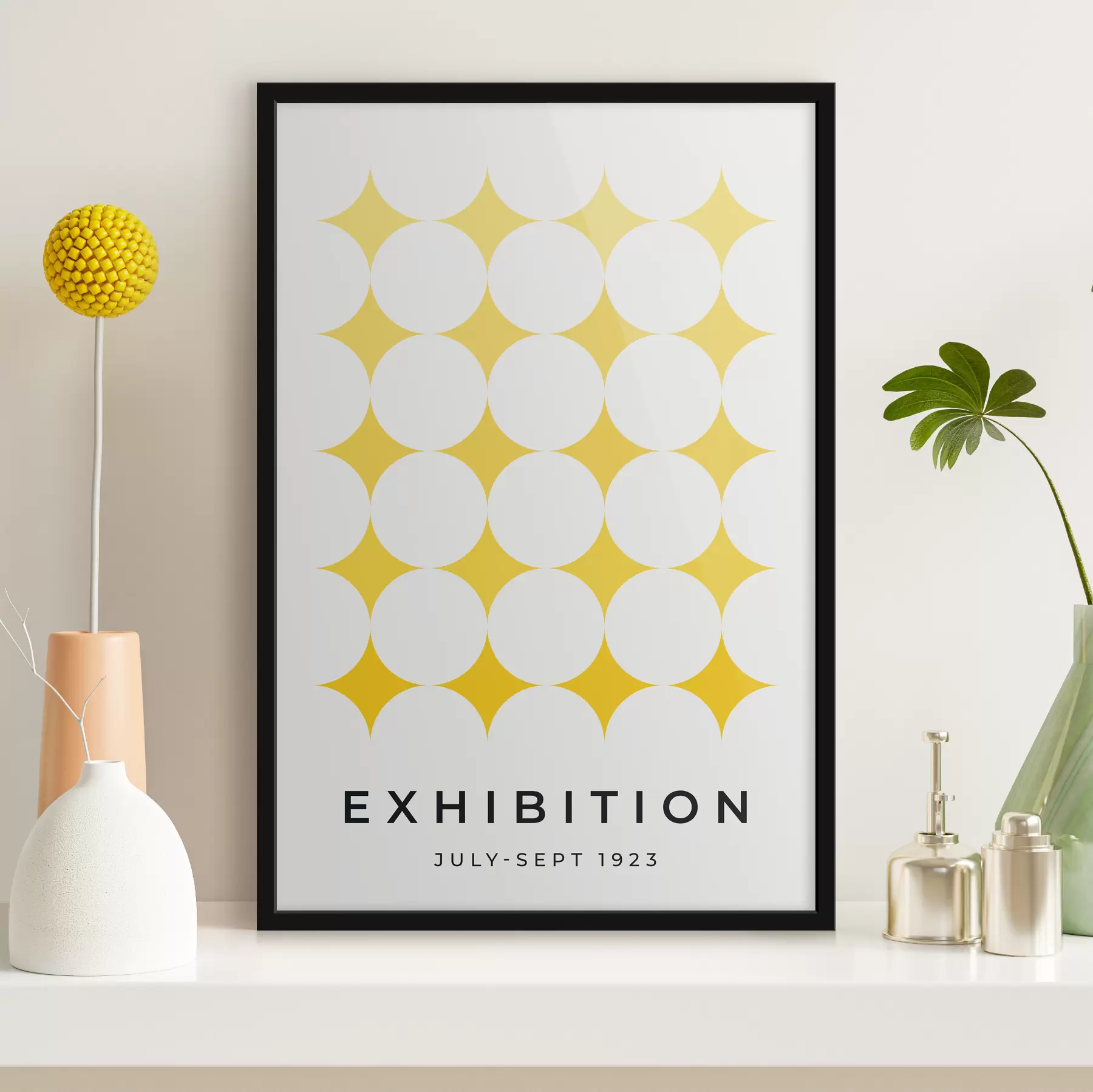 Paveikslėlis Bauhaus abstrakcija geltonos spalvos f40537