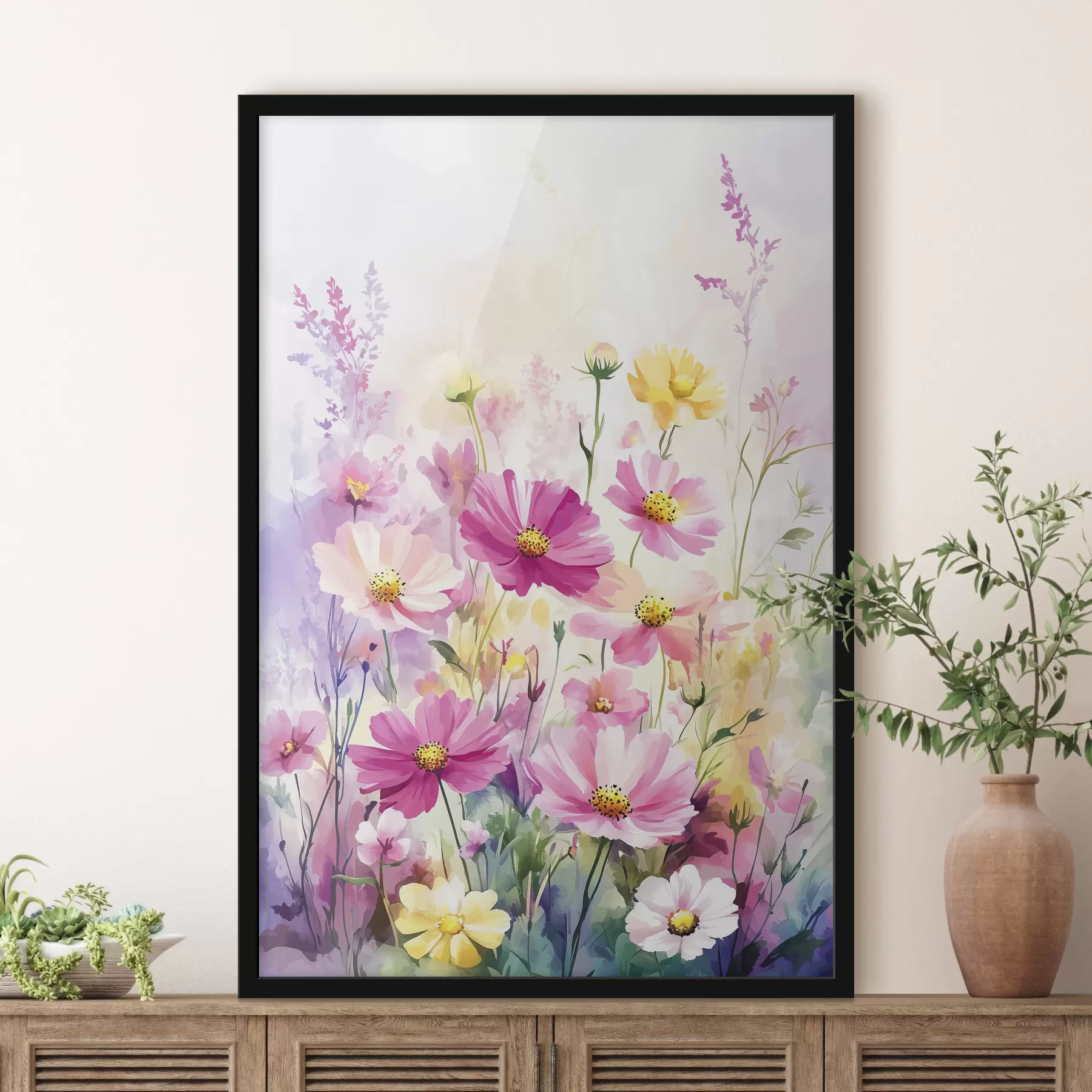 Fototapetai Abstrakčios akvarelės lauko gėlės f40538