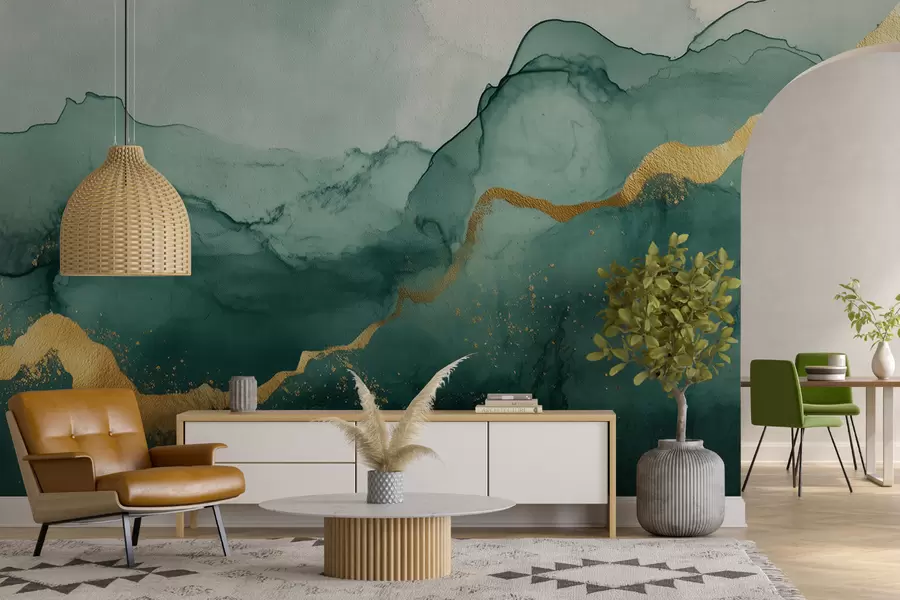 Fototapetai Derliaus smaragdo akvarelės kompozicija w01362v1