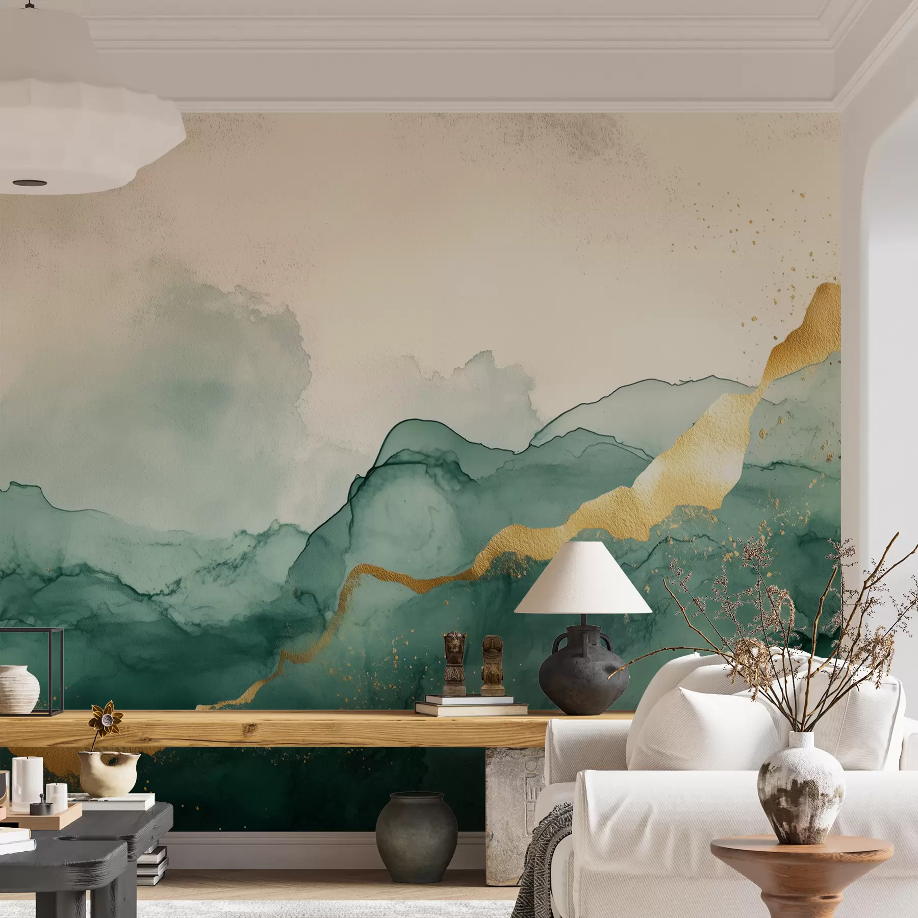 Fototapetai Derliaus smaragdo akvarelės kompozicija w01362v1