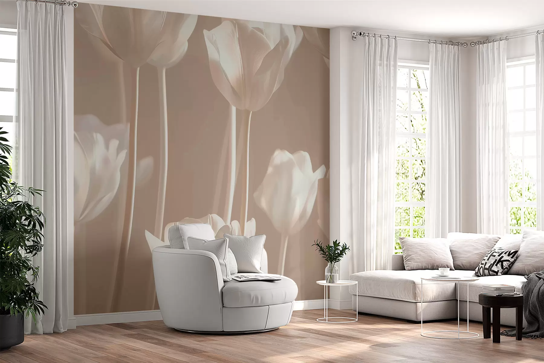 Fototapetai Baltos tulpės w00990