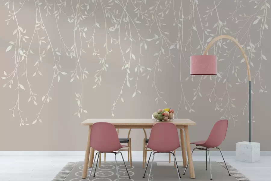 Fototapetai Kabančios šakos pasteliniame fone w01522