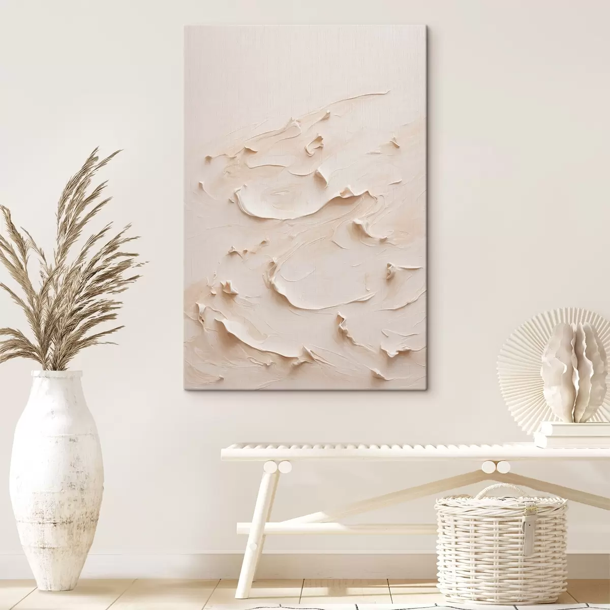 Paveikslėlis Abstrakti tapyba baltos spalvos aliejiniais dažais s40623