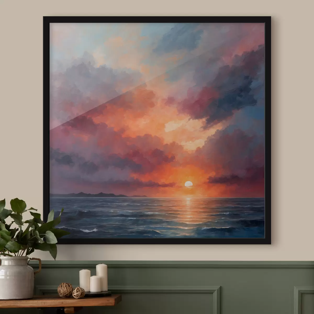 Plakatas Saulėlydis prie jūros f40631