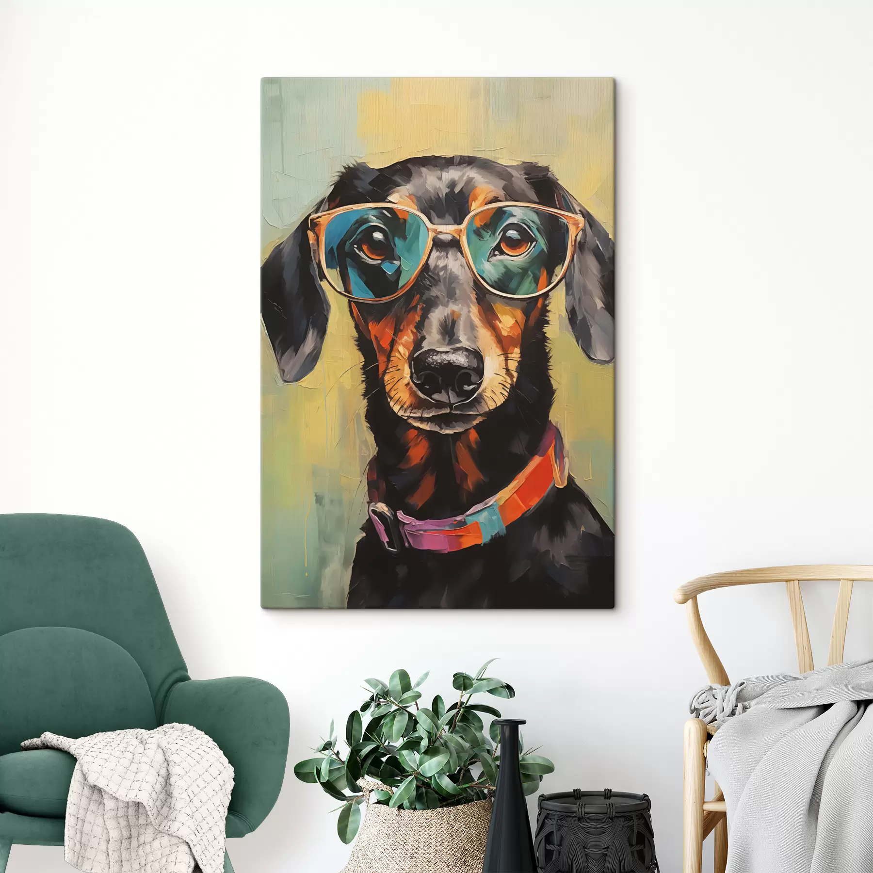 Fototapetai Juodo takso su akiniais portretas s40803