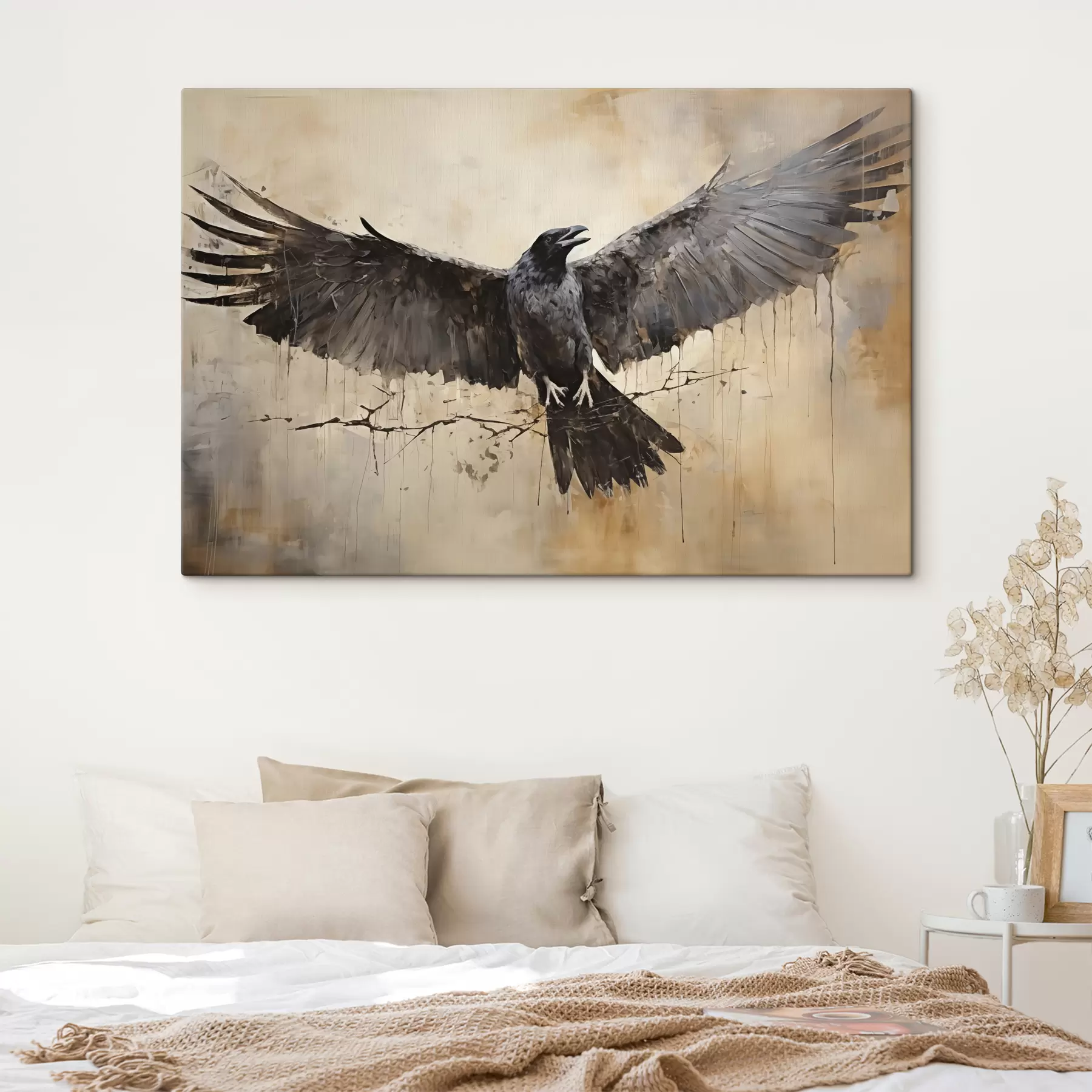 Fototapetai Juodas varnas išskleidė sparnus s40809