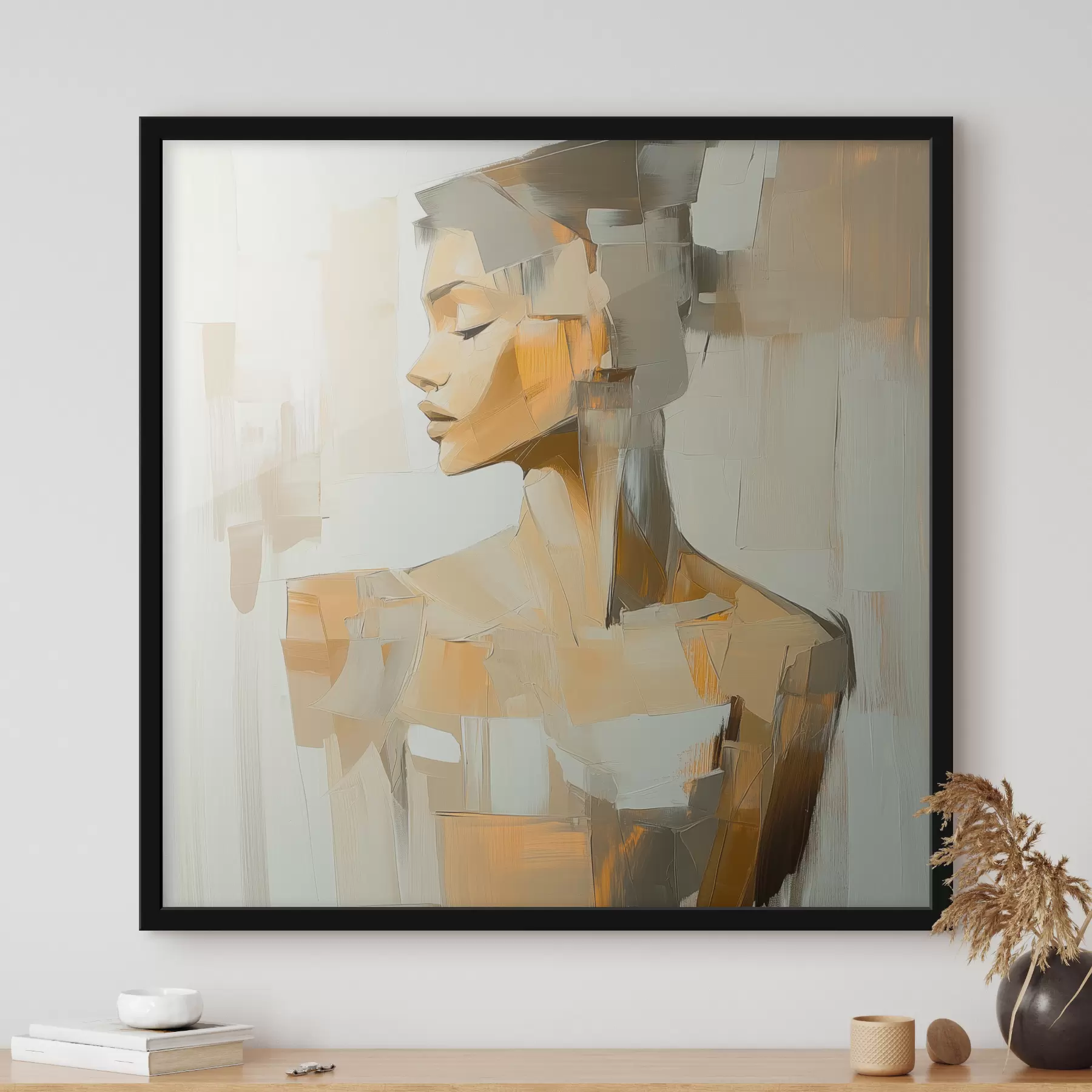 Fototapetai Moters abstrakcija su teptuko potėpiais f40739