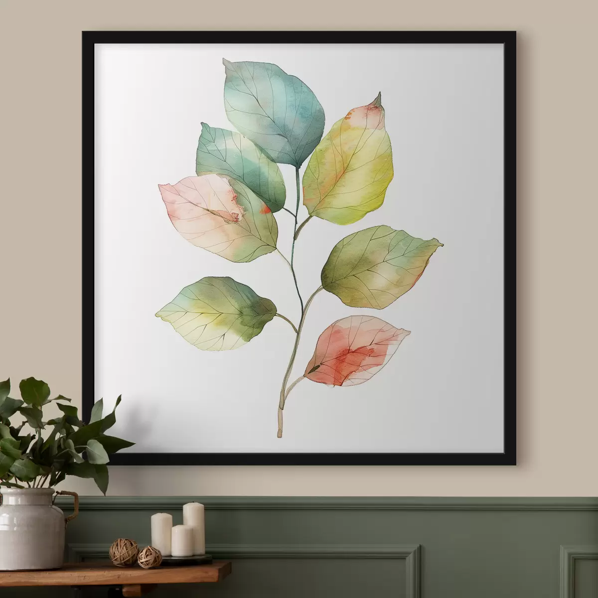 Plakatas Akvareliniai lapai f40765