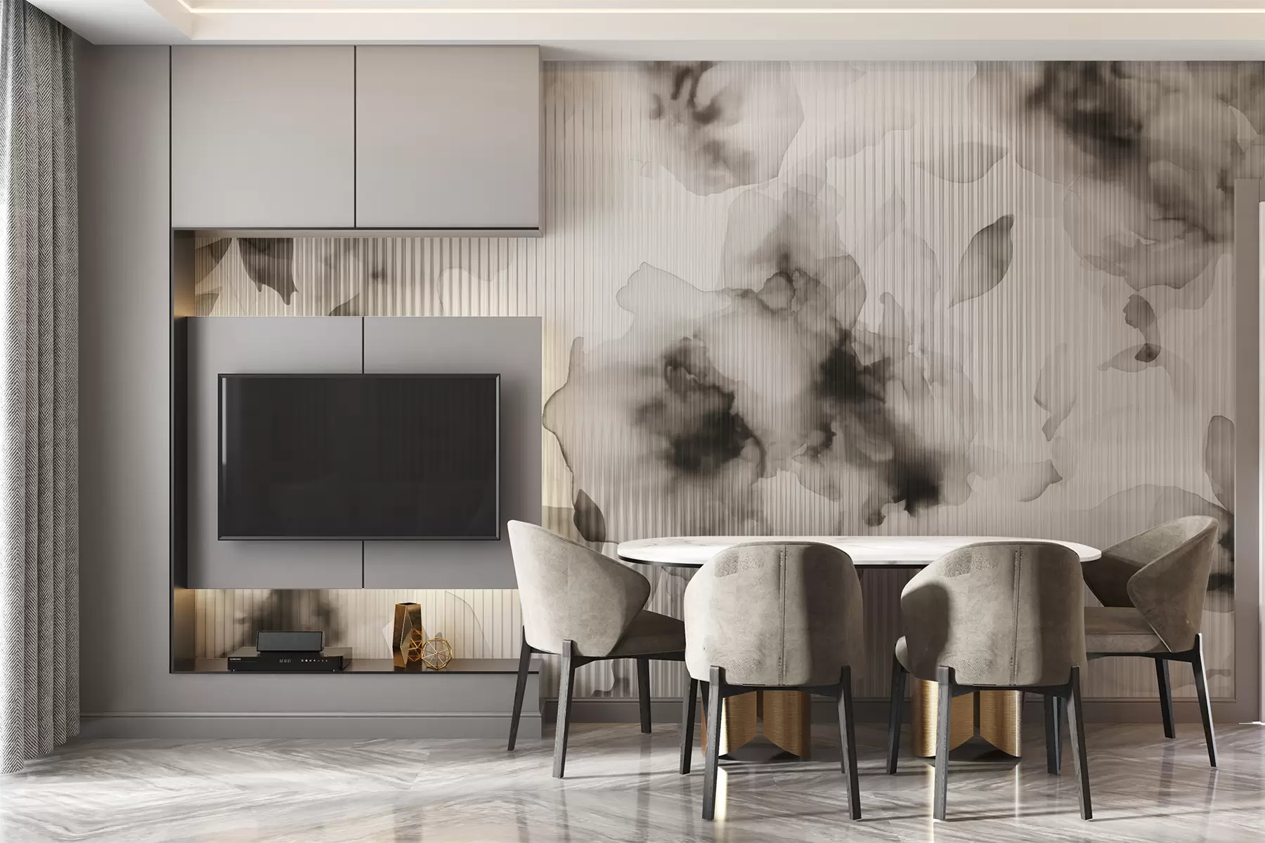 Fototapetai abstrakčios dėmės už stiklo w01681