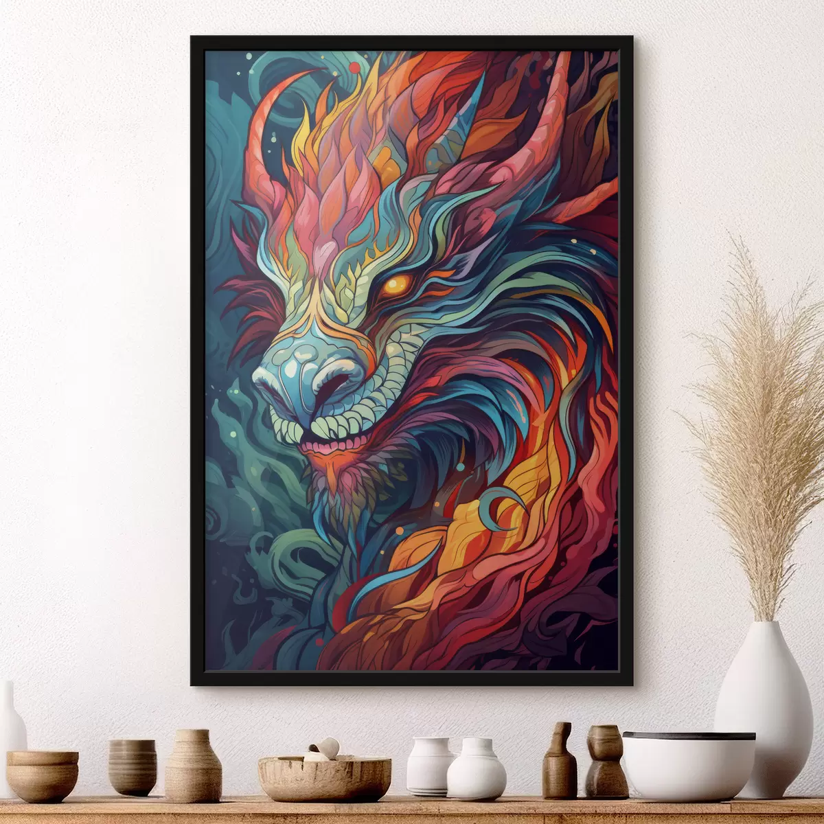 Plakatas Ryškus drakonas f40835