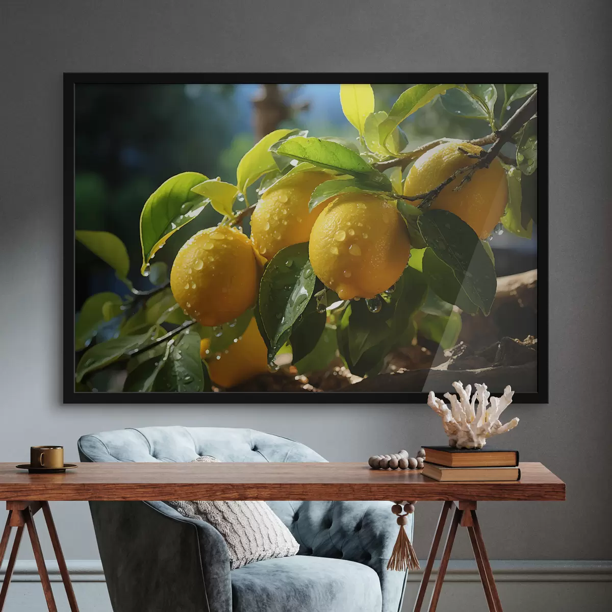 Plakatas Citrinos, citrinos ant medžio, rasa f40840