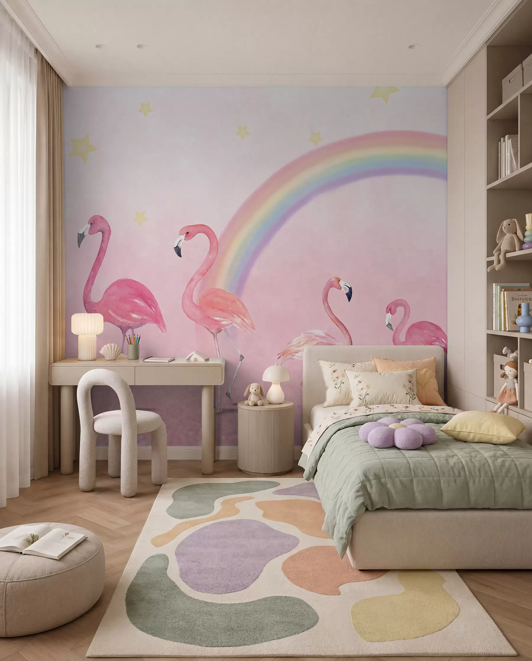 Fototapetai Paukštis, vaivorykštė e didysis flamingas u29070