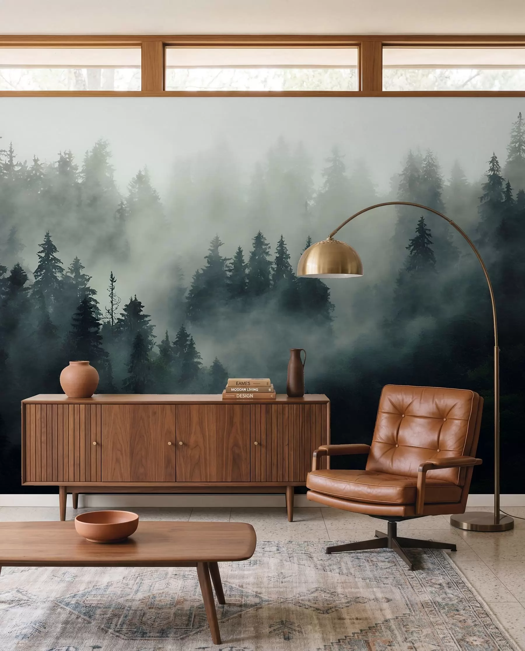 Fototapetai Miglotas rytas, miškas u36439