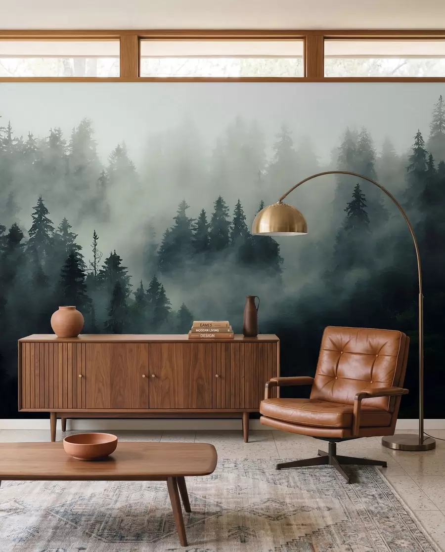 Fototapetai Miglotas rytas, miškas u36439