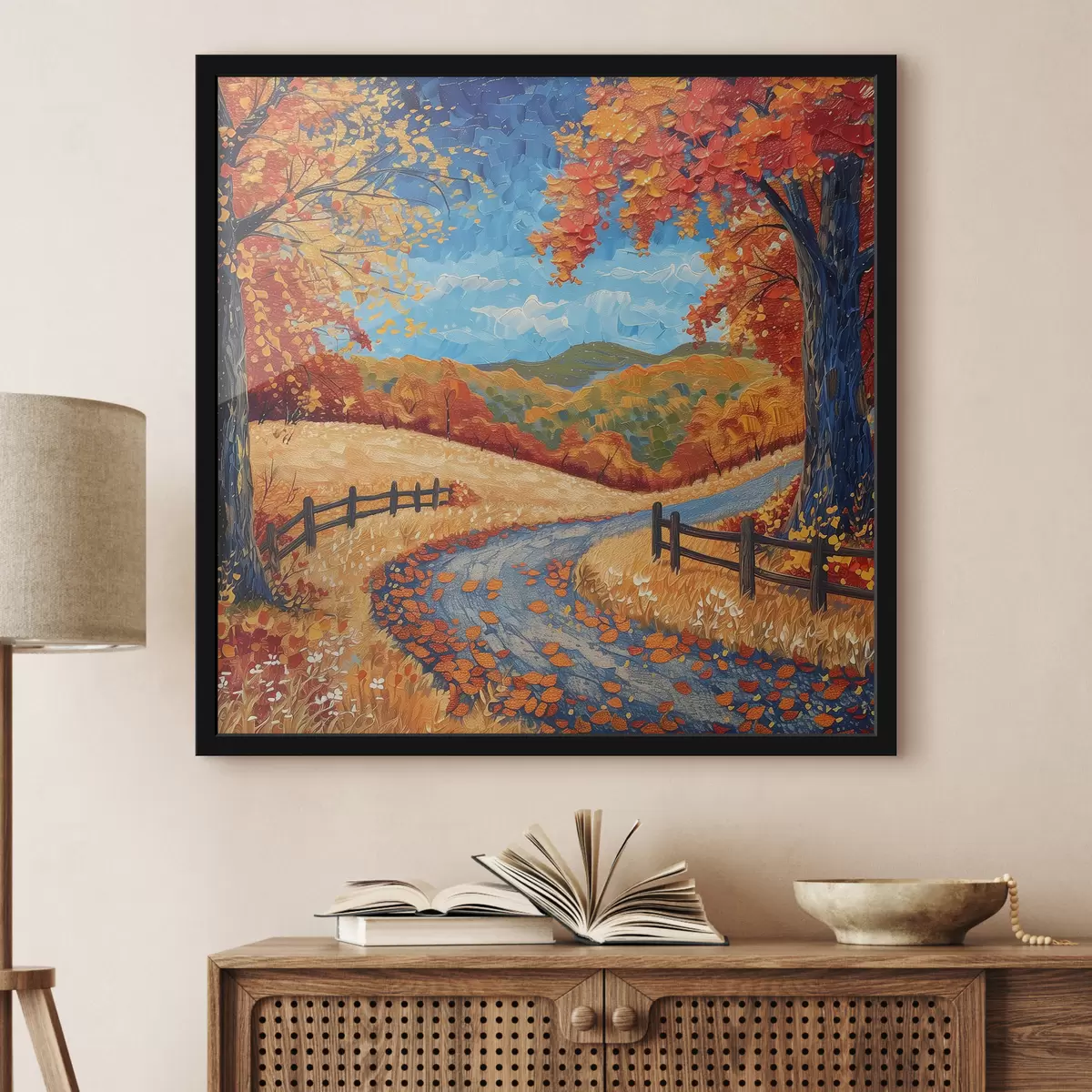 Plakatas Rudens peizažas akvarele f40899
