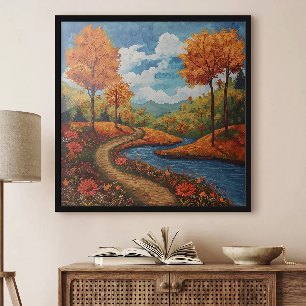 Plakatas Akvarelinis rudens peizažas f40900
