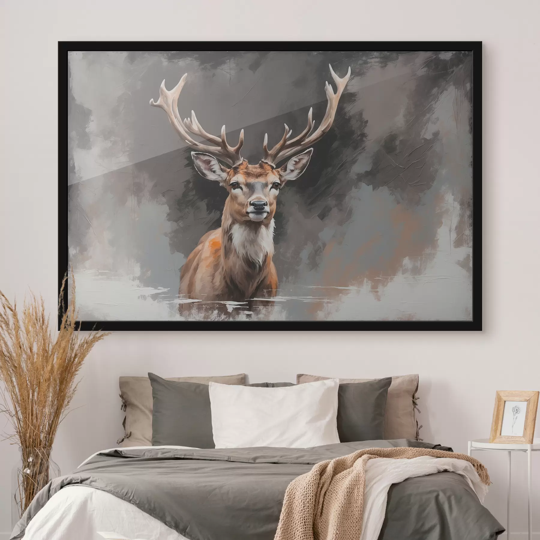 Paveikslėlis Elnias pilkai juodame fone f40865