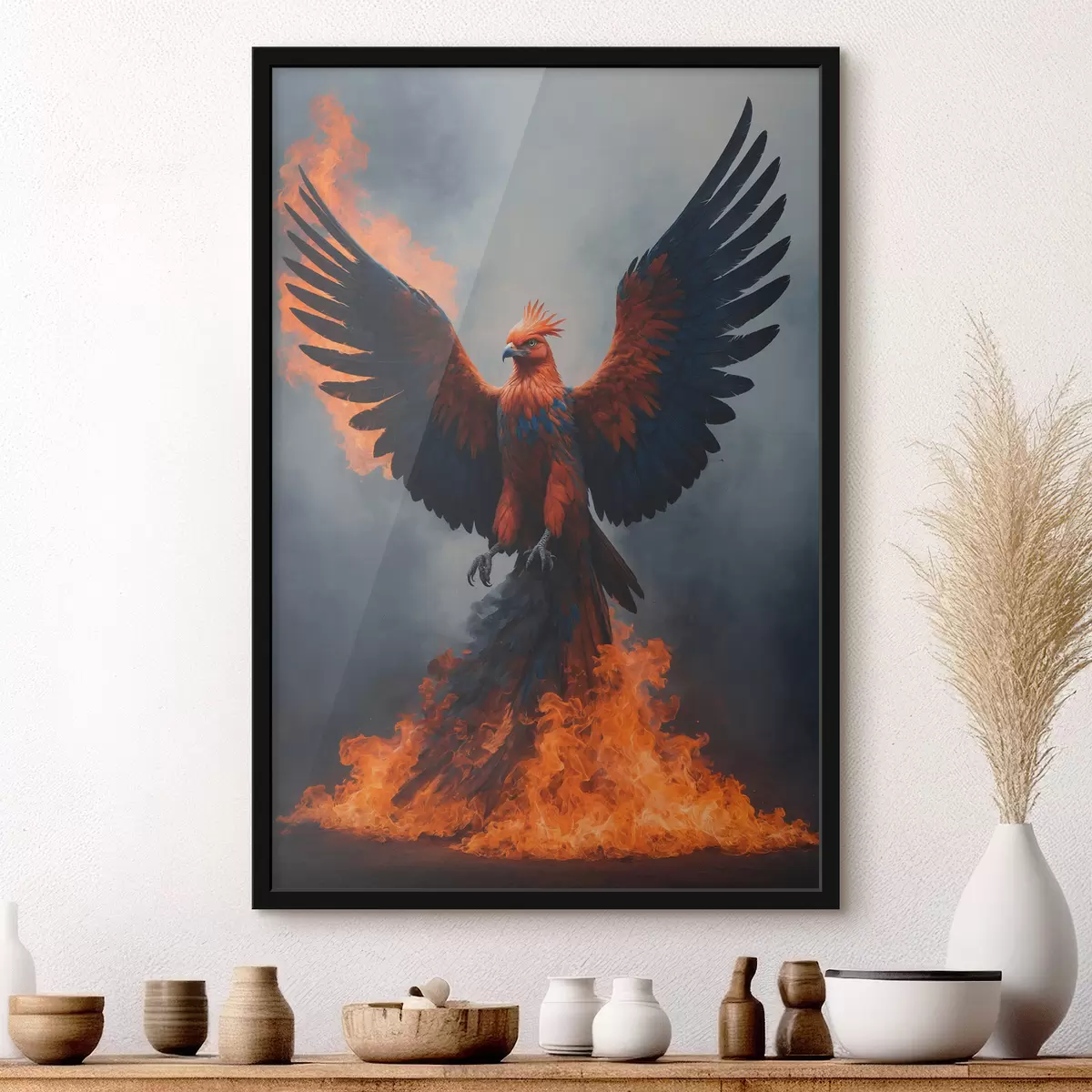 Plakatas Feniksas neryškiame fone f40873