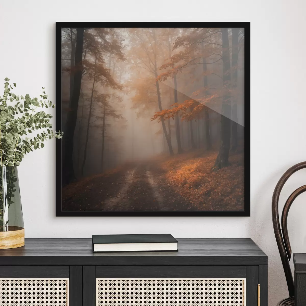 Plakatas Kelias rudenėjančiame rūke f40874