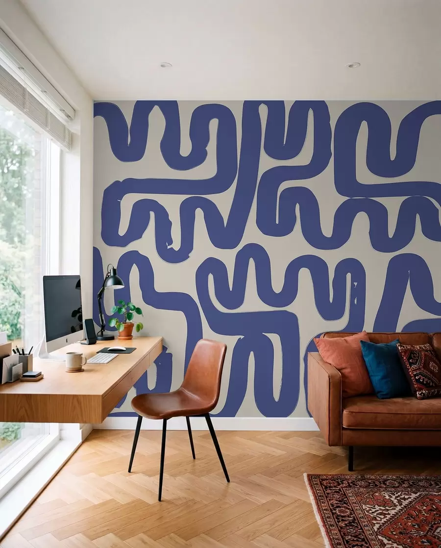 Fototapetai Mėlynos vingiuotos linijos w01686
