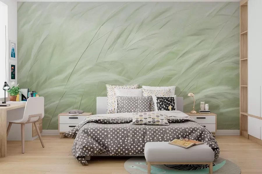 Fototapetai Žali lauko žolės daigeliai w01719v2