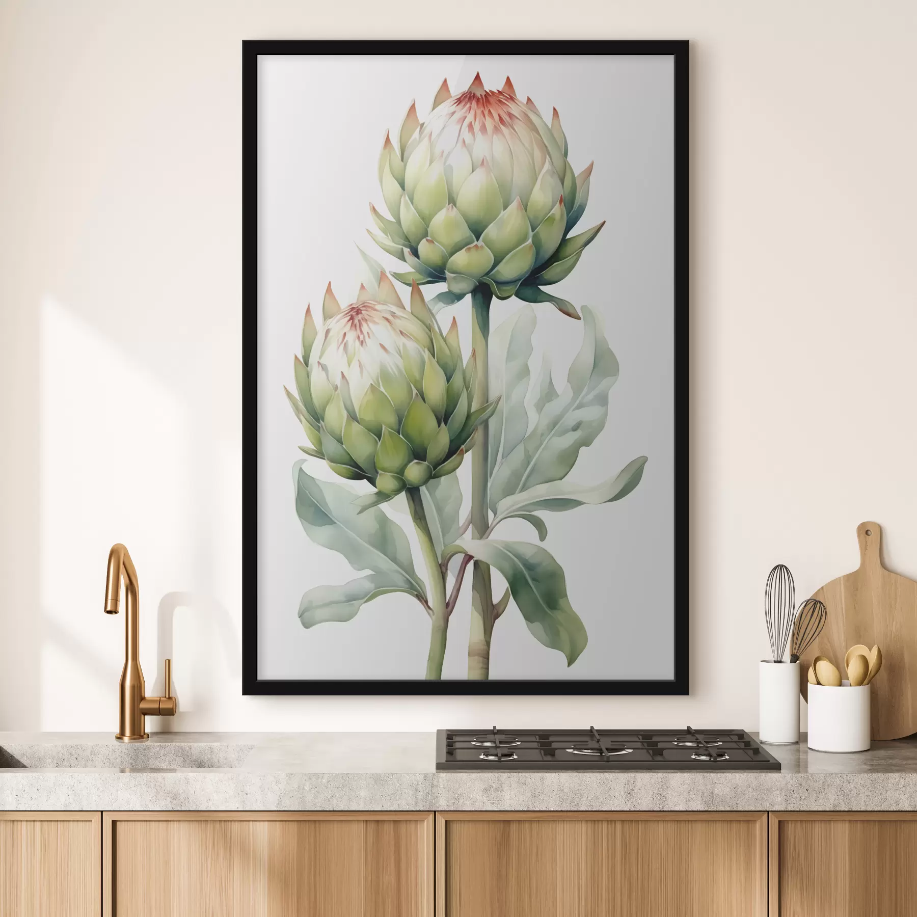 Fototapetai Artišoko šakos akvarelė f41008