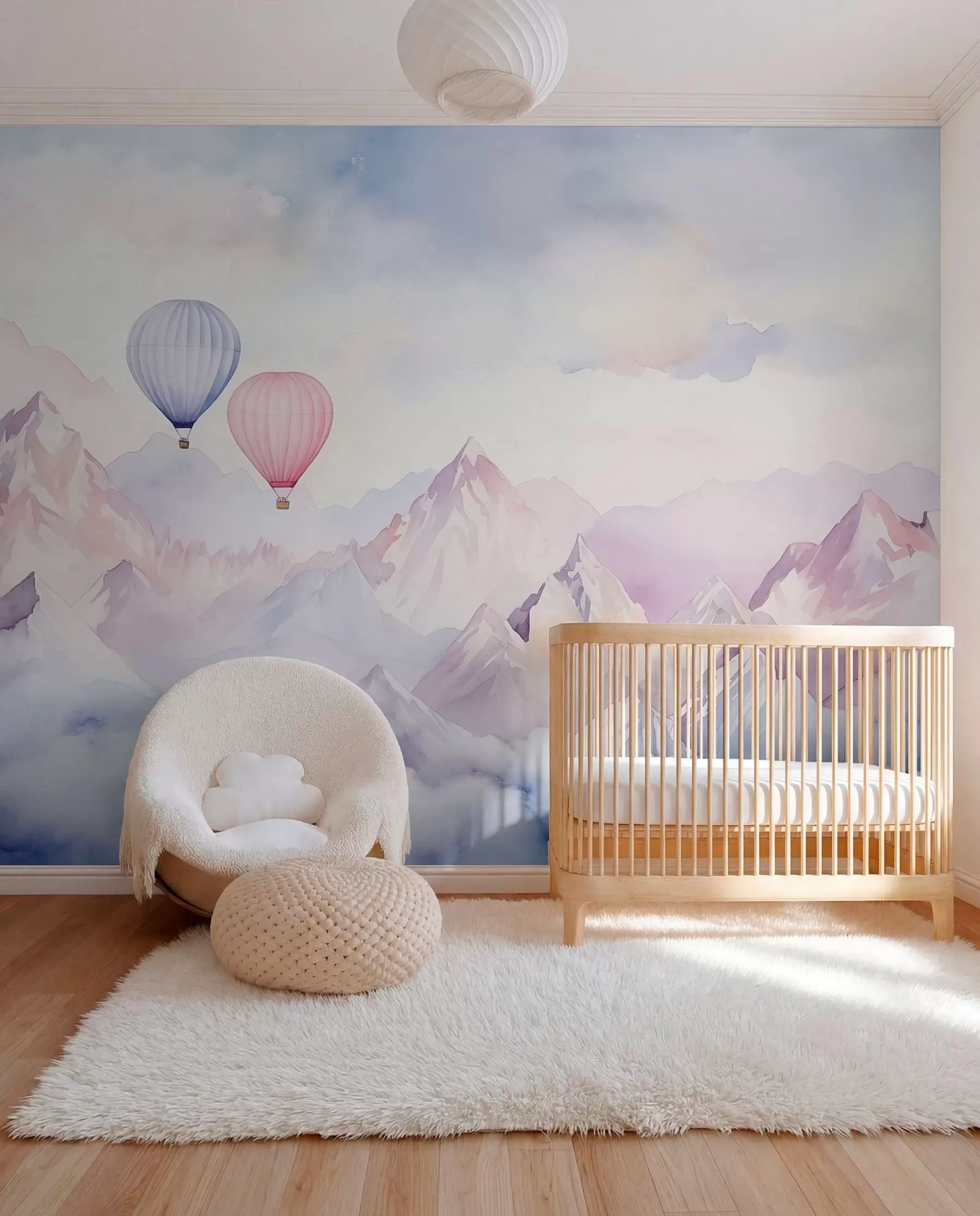 Fototapetai Balionai virš rausvų viršūnių w01786