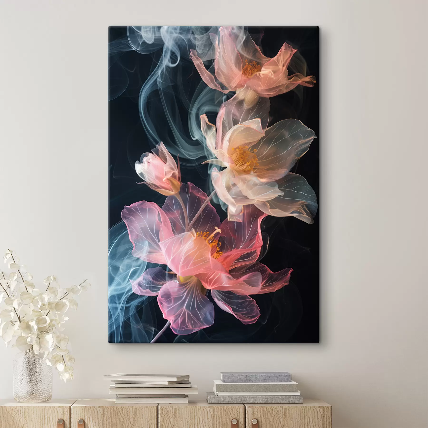 Fototapetai Švelnios, erdvios gėlės dūmų apsuptyje s40967