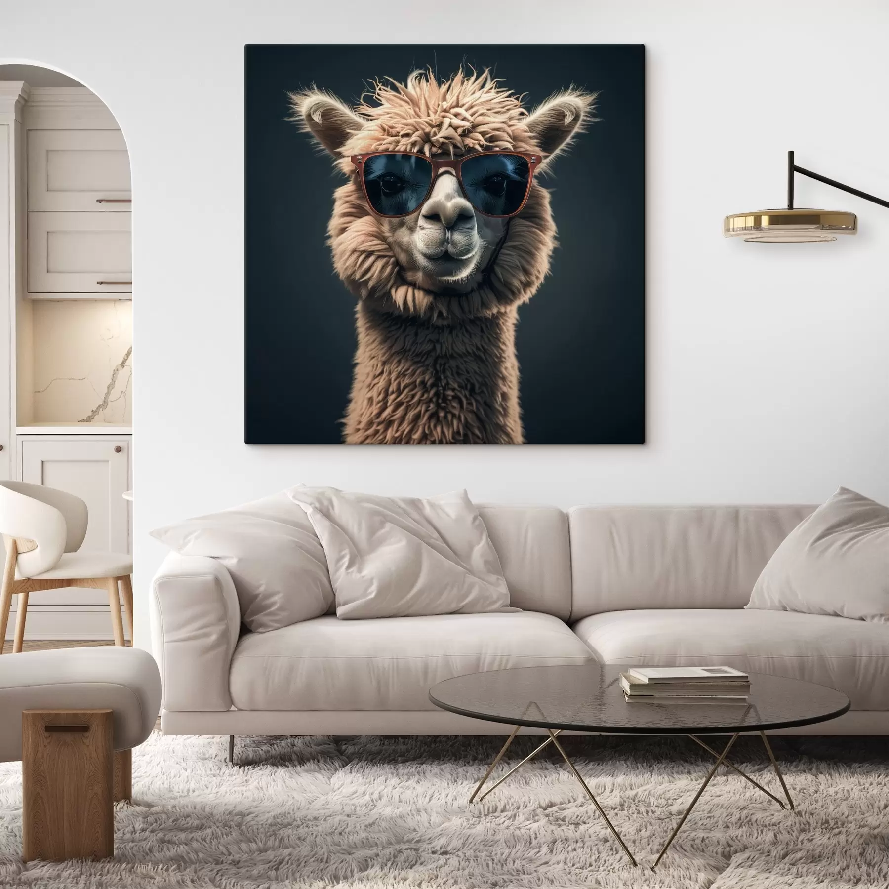 Fototapetai Stilinga lama su akiniais s40995