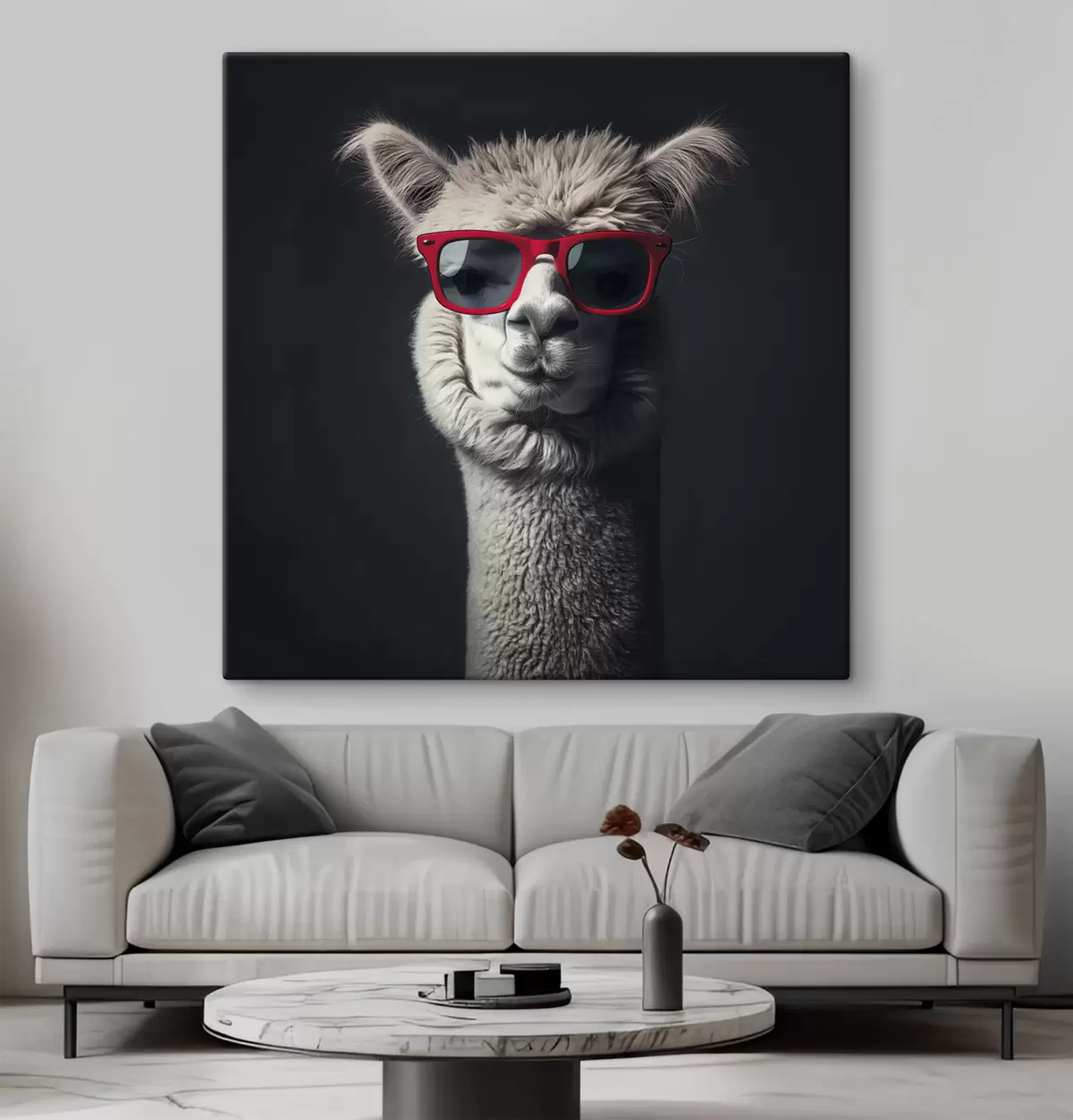 Paveikslėlis Pilka lama su raudonais akiniais s40996