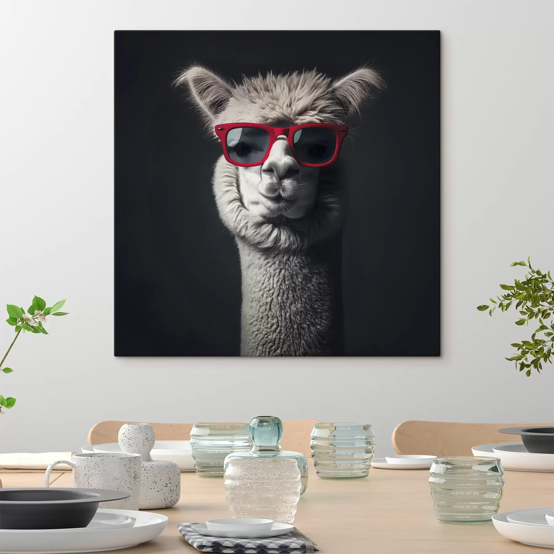 Paveikslėlis Pilka lama su raudonais akiniais s40996