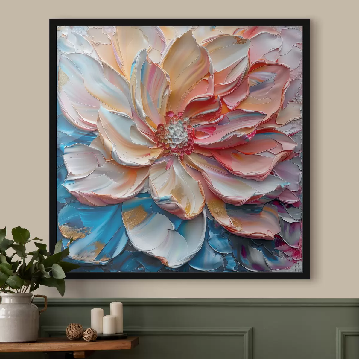 Plakatas Spalvingi gėlių žiedlapiai su drąsiais potėpiais f41005