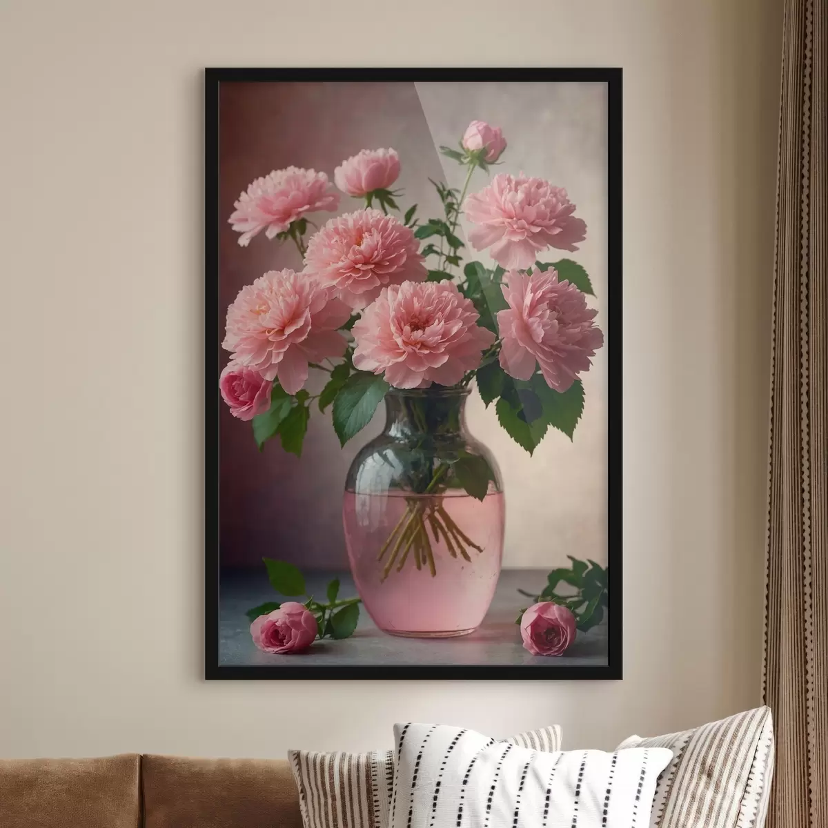 Plakatas Rožinės gėlės vazoje f41055