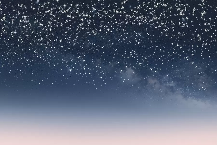 Fototapetai Žvaigždėtas nakties dangus, rožinis gradientas, kosminis, žvaigždynai w01797