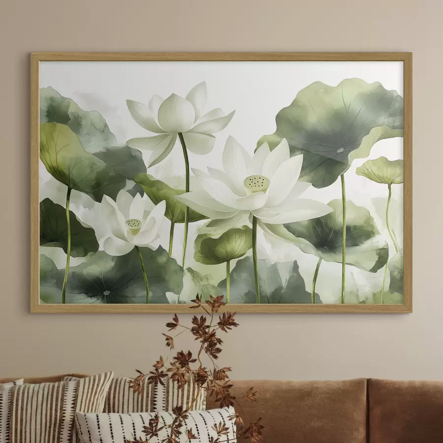 Fototapetai Gražios akvarelės lotoso gėlės f41227