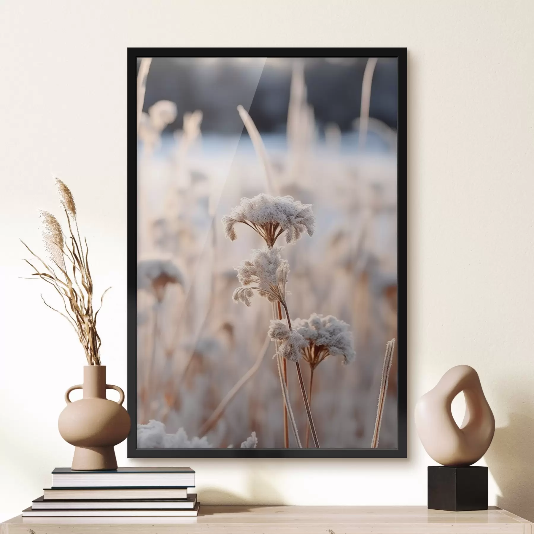 Fototapetai Sausa žolė, padengta šalnos f41283