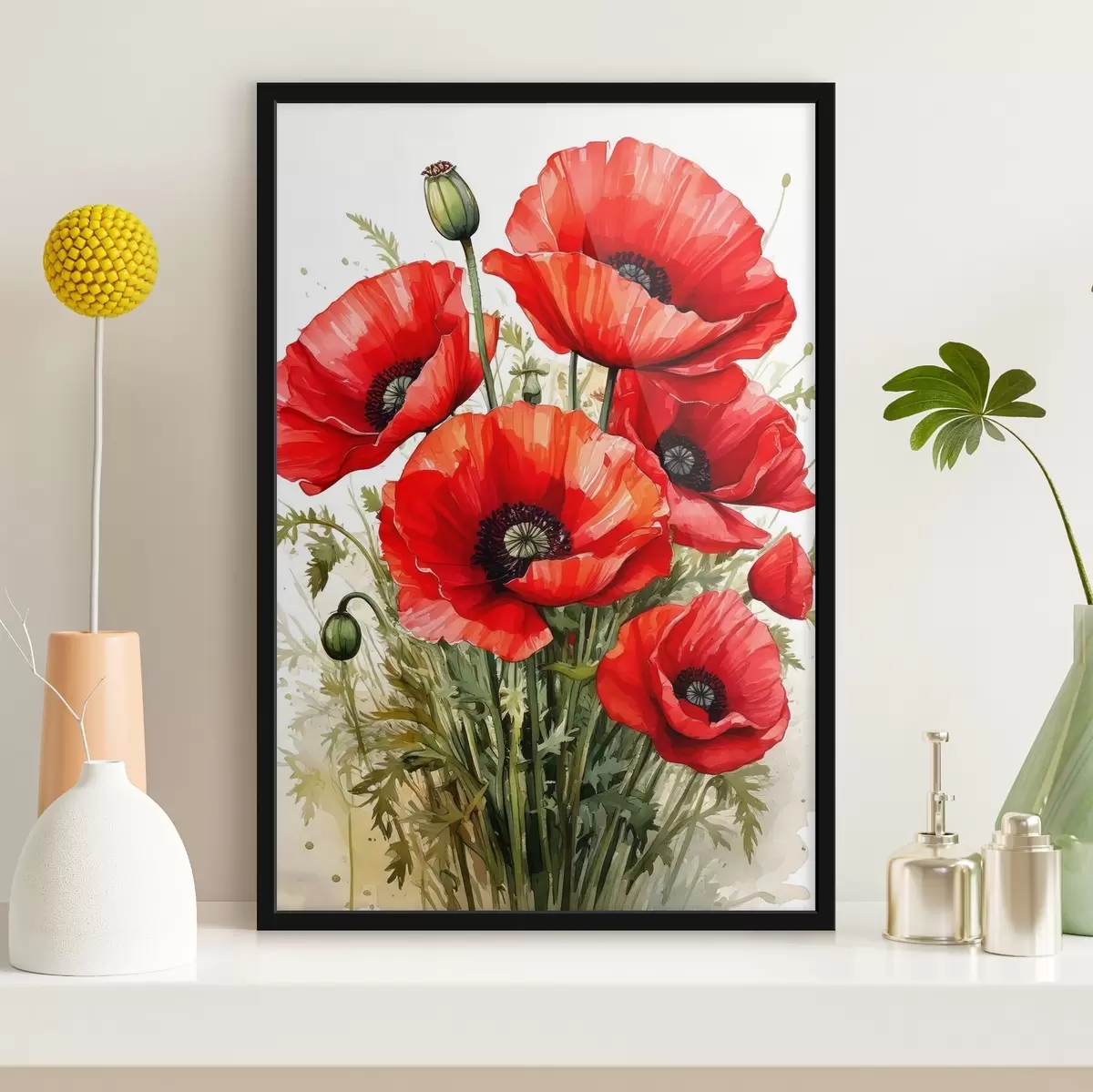 Plakatas raudonos didelės aguonos f41404
