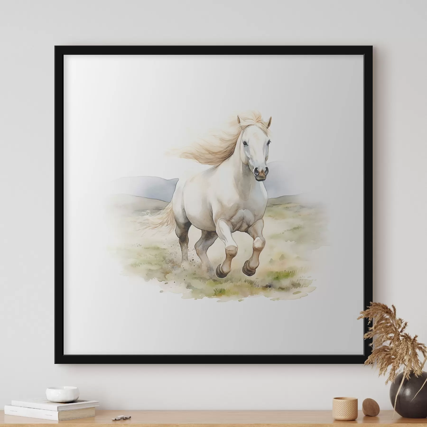 Fototapetai Lauke bėgantis baltas žirgas f38477