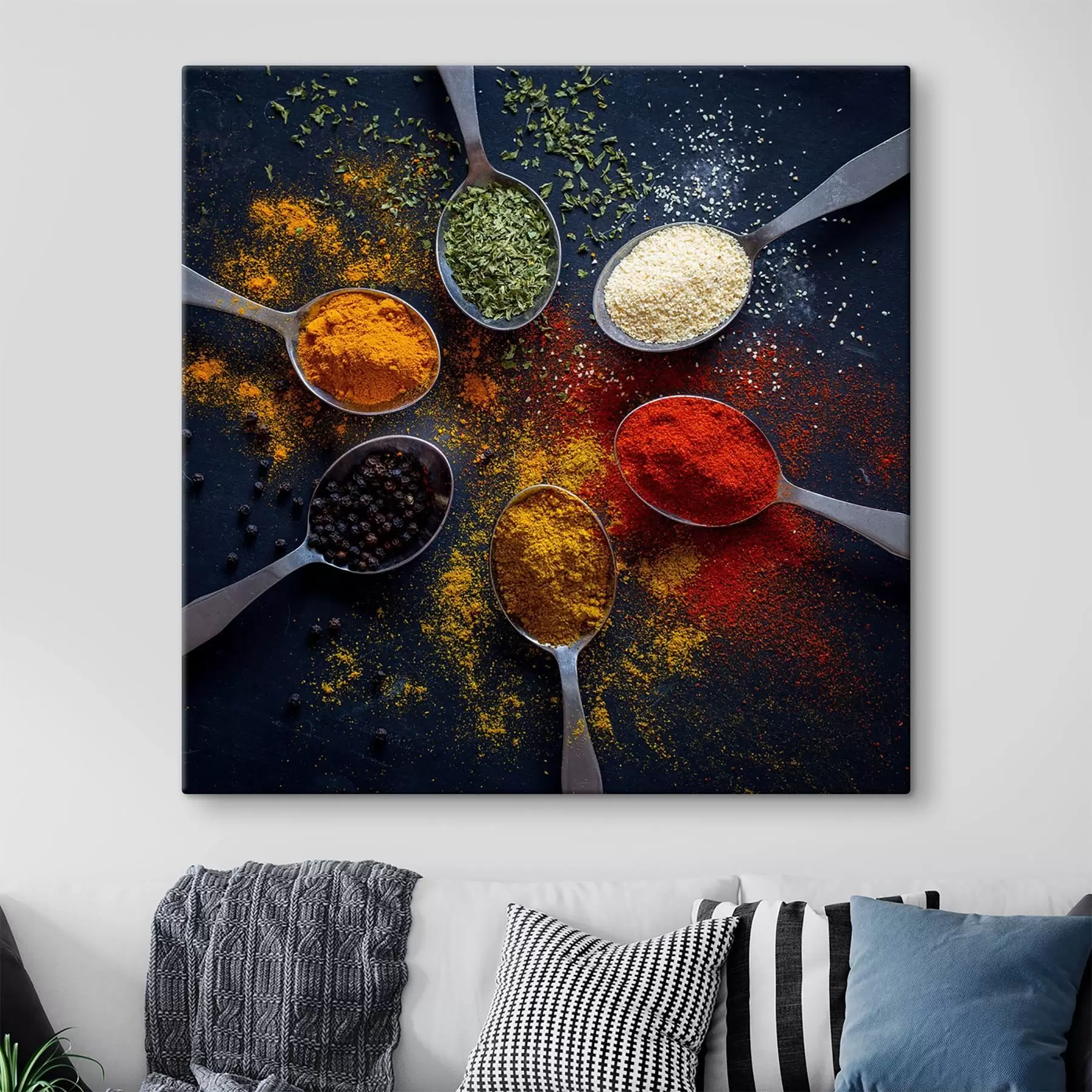 Fototapetai Grupė šaukštų su skirtingais prieskoniais s37046