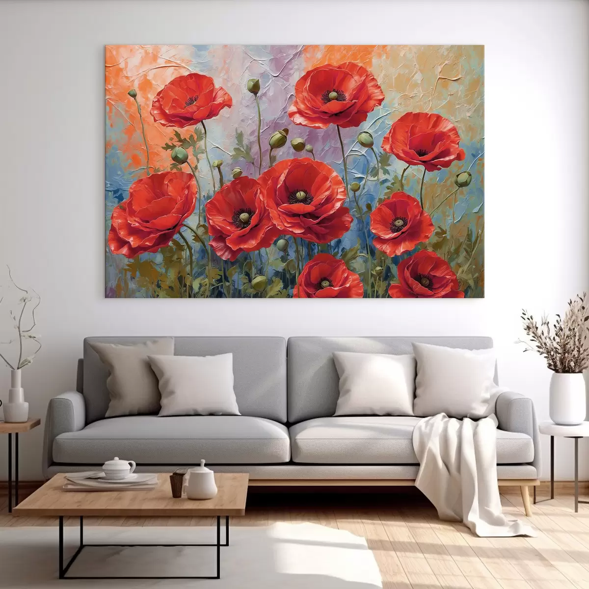 Paveikslėlis Raudonų gėlių paveikslas s37805