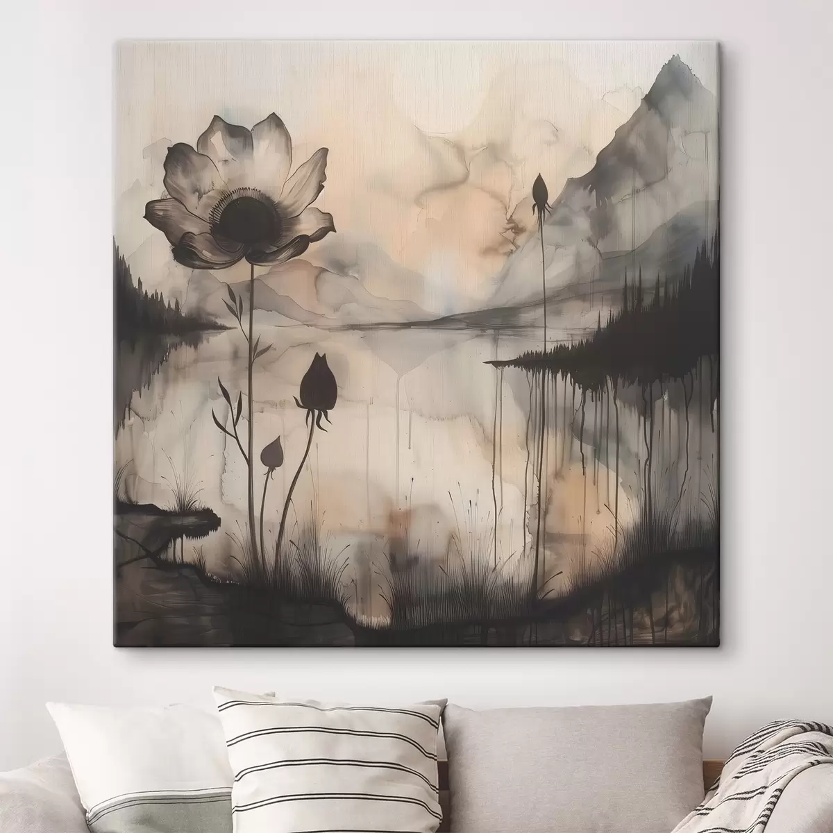 Paveikslėlis Gėlės ir ežero paveikslas s38161