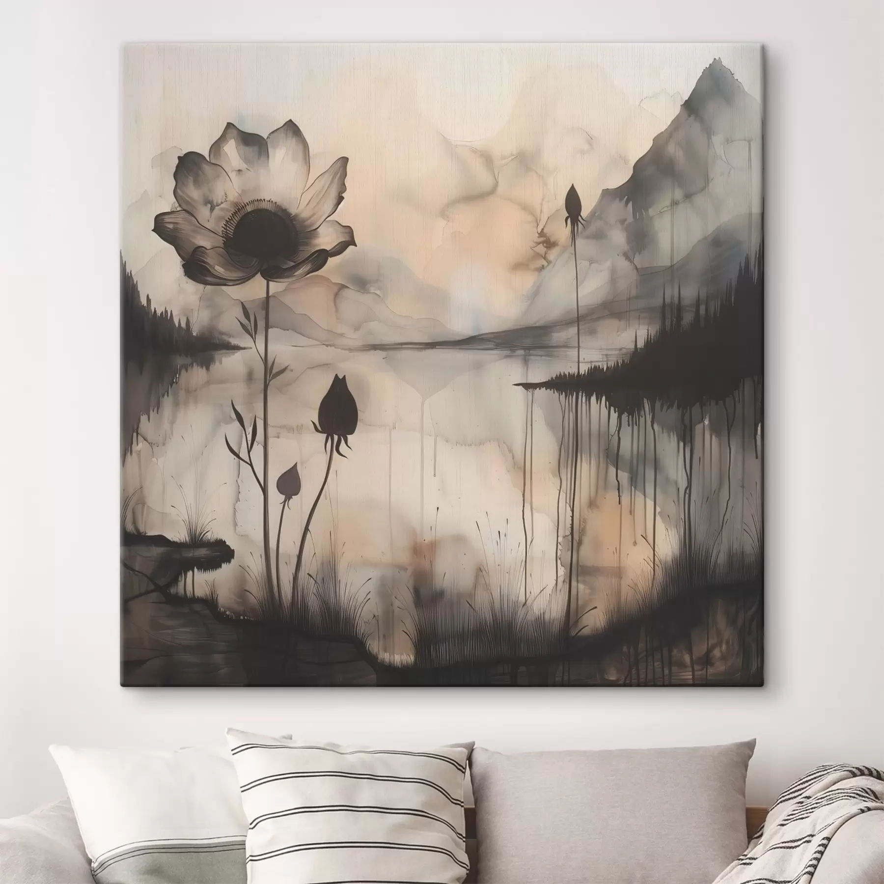 Paveikslėlis Gėlės ir ežero paveikslas s38161