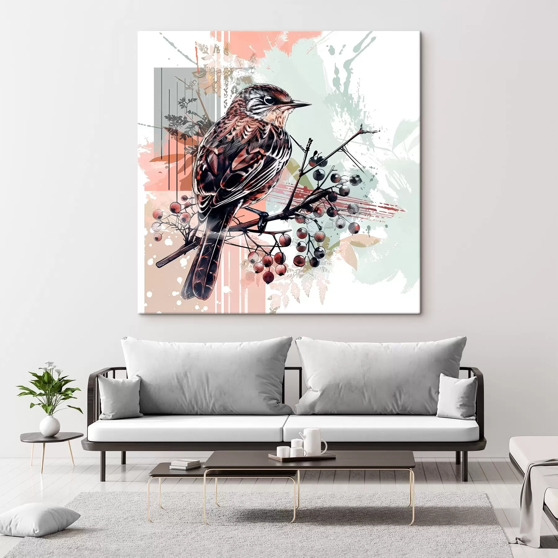 Fototapetai Paukštis ant šakos s38273