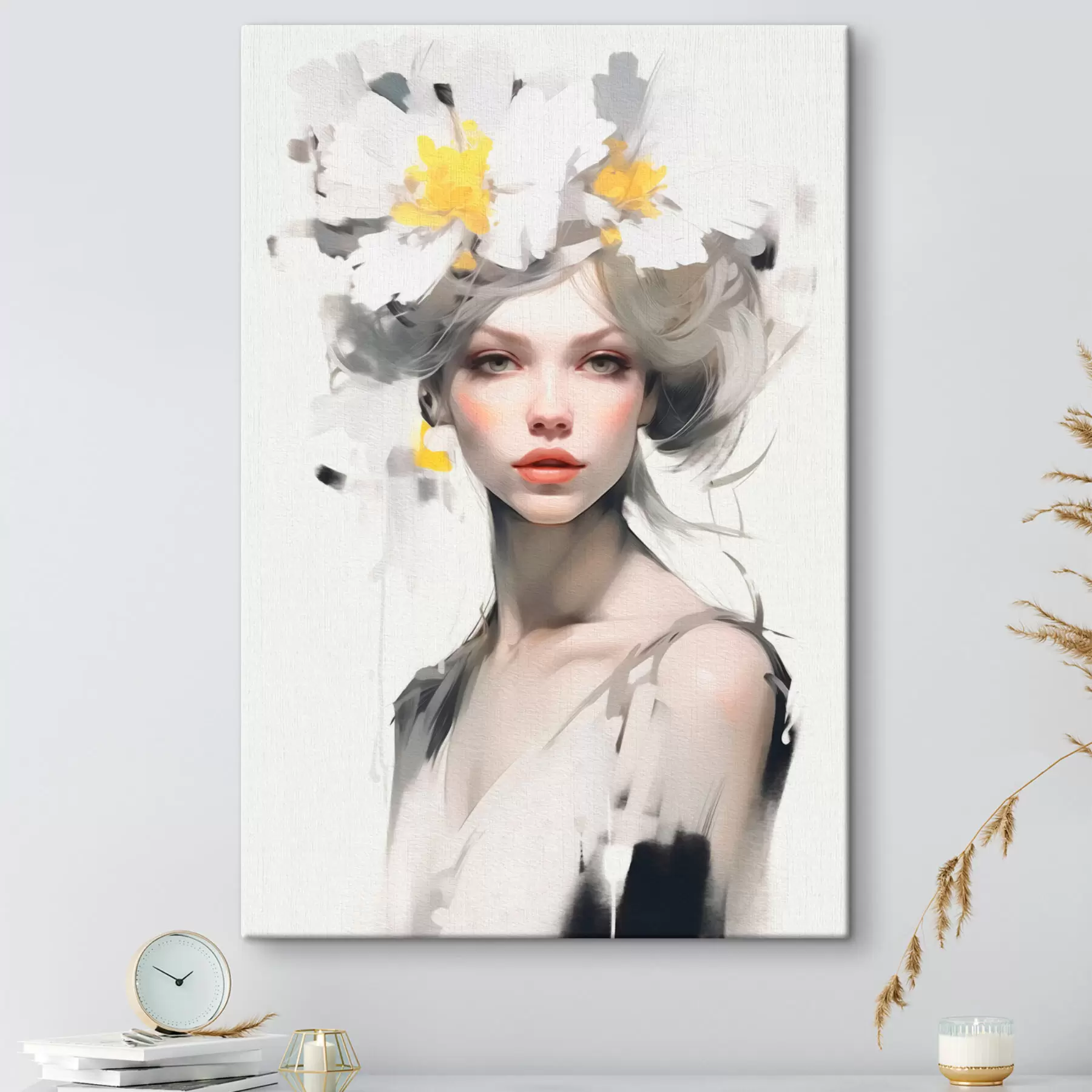 Fototapetai Modelis su gėlėmis ant galvos s41322