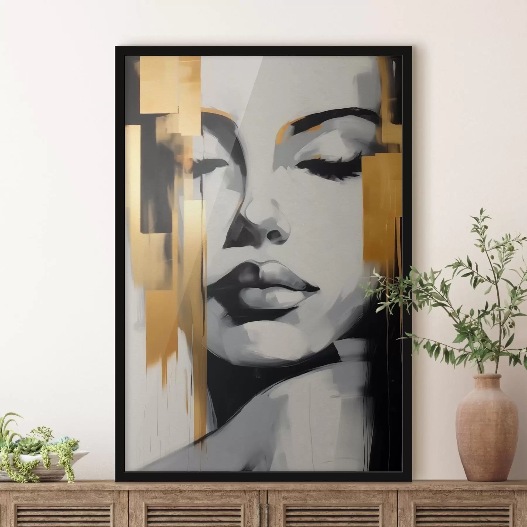 Fototapetai Mergaitės veido abstrakcija modernaus stiliaus f41328